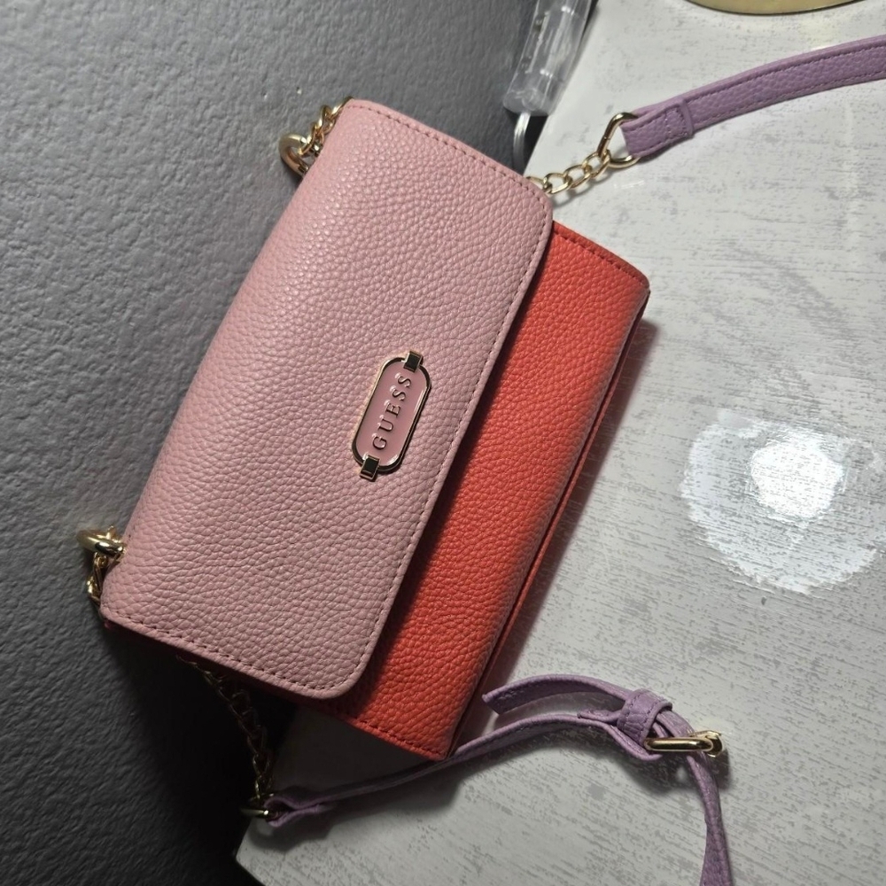Guess Pink and Coral Crossbody Bag